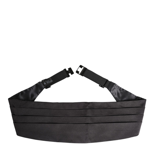 Dolce & Gabbana Black Men 100% Silk Belt Wide Waist Cummerbund