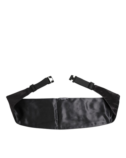 Dolce & Gabbana Black Men 100% Silk Belt Wide Waist Cummerbund