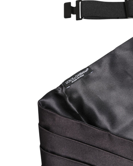 Dolce & Gabbana Black Men 100% Silk Belt Wide Waist Cummerbund