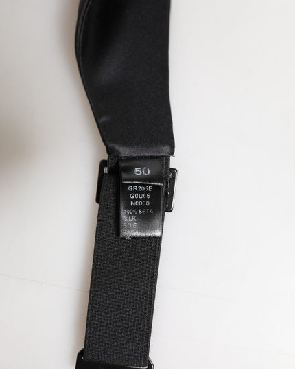 Dolce & Gabbana Black Men 100% Silk Belt Wide Waist Cummerbund