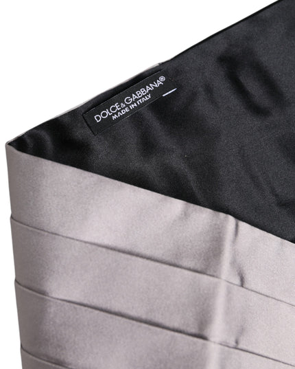 Dolce & Gabbana Gray Men 100% Silk Belt Wide Waist Cummerbund