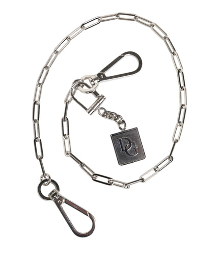 Dolce & Gabbana Silver Tone Metal Chain DG Charm Belt Keychain