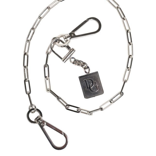 Dolce & Gabbana Silver Tone Metal Chain DG Charm Belt Keychain