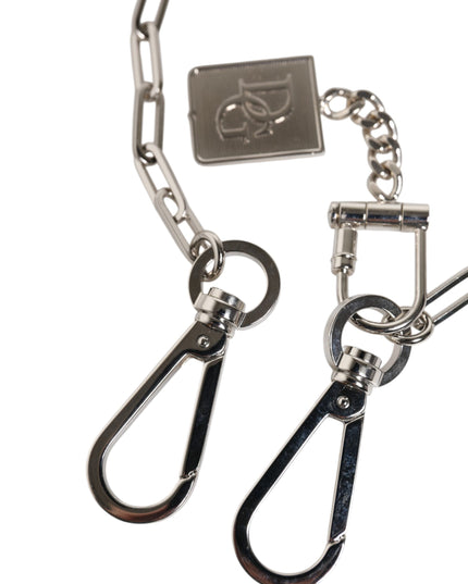 Dolce & Gabbana Silver Tone Metal Chain DG Charm Belt Keychain