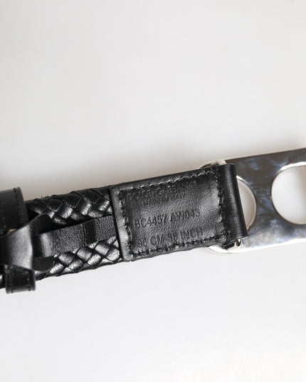 Dolce & Gabbana Black Classic Leather DG Logo Buckle Belt