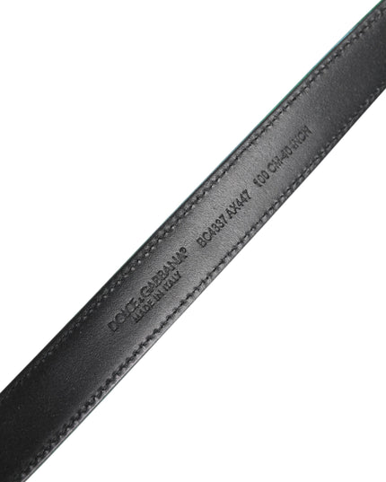 Dolce & Gabbana Green Black Polyester Metal Buckle Belt