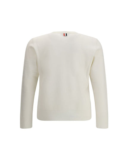 Thom Browne White Fleece Wool Sweatshirt