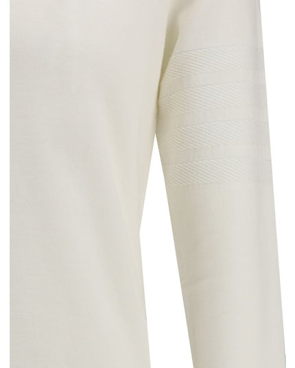 Thom Browne White Fleece Wool Sweatshirt