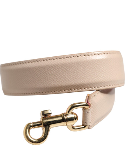 Dolce & Gabbana Beige Pink Leather Handbag Accessory Shoulder Strap