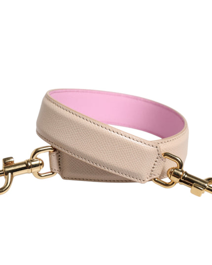 Dolce & Gabbana Beige Pink Leather Handbag Accessory Shoulder Strap