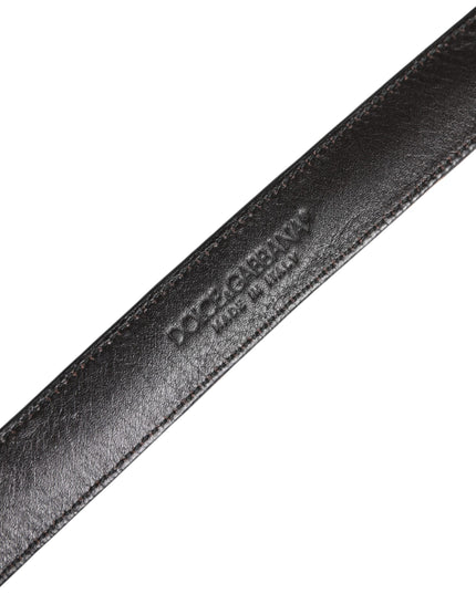 Dolce & Gabbana Brown Leopard Silver Metal Buckle Belt