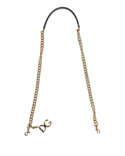 Dolce & Gabbana Brown Leopard Gold Brass Chain Accessory Shoulder Strap