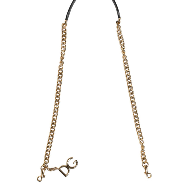 Dolce & Gabbana Brown Leopard Gold Brass Chain Accessory Shoulder Strap