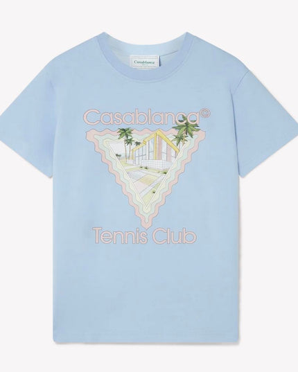 Casablanca Blue Cotton T-Shirt