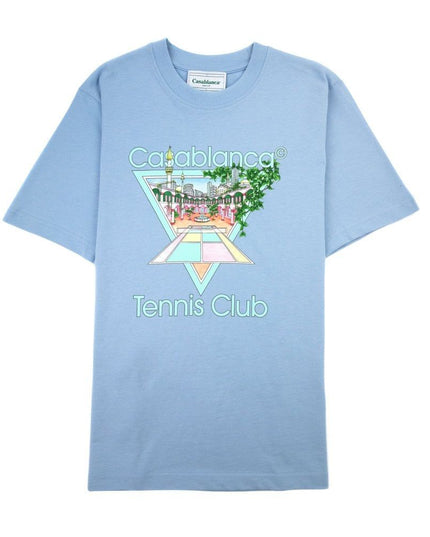 Casablanca Blue Cotton T-Shirt