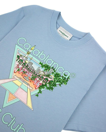 Casablanca Blue Cotton T-Shirt