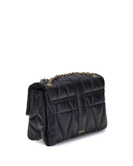 Versace Black Calf Leather Bos Taurus Shoulder Bag