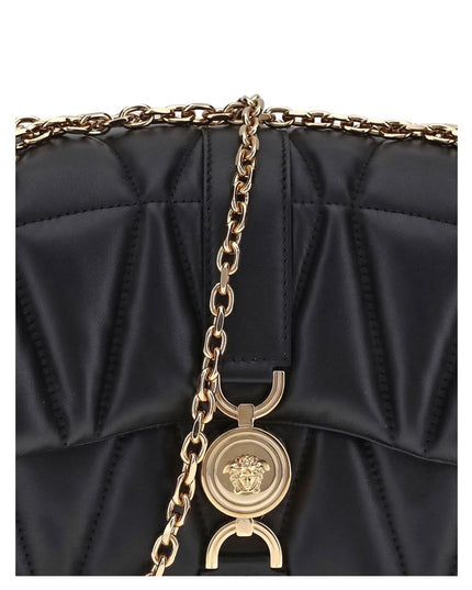 Versace Black Calf Leather Bos Taurus Shoulder Bag