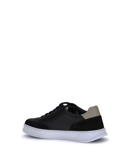 Ferragamo Black Calf Leather Bos Taurus Low Top Sneakers
