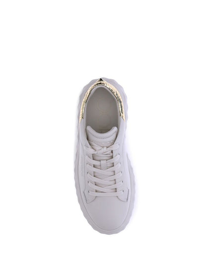 Jimmy Choo White Calf Leather Bos Taurus Chunky Sneakers