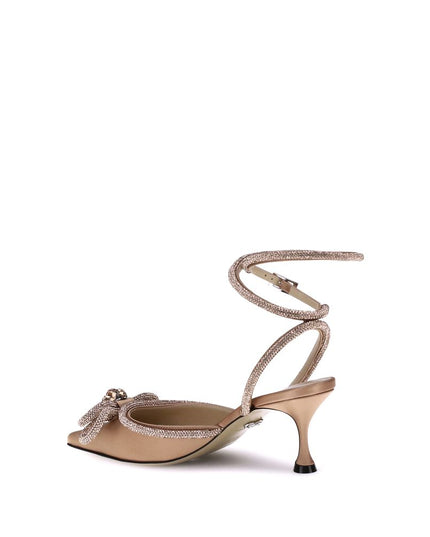 MACH & MACH Gold Silk High Heel Pumps