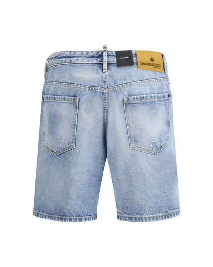 Dsquared² Light Blue Cotton Bermuda Shorts
