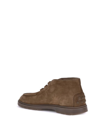 Tod's Brown Calf Leather Bos Taurus Lace-Up Boots