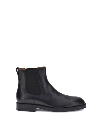Tod's Black Calf Leather Bos Taurus Chelsea Boots