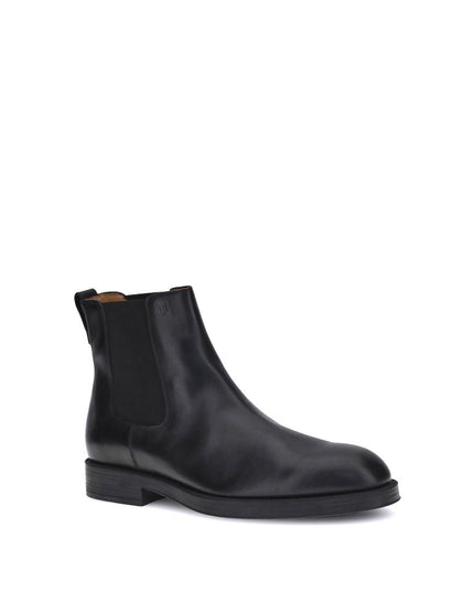 Tod's Black Calf Leather Bos Taurus Chelsea Boots