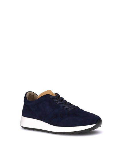 Tod's Blue Calf Leather Bos Taurus Low Top Sneakers