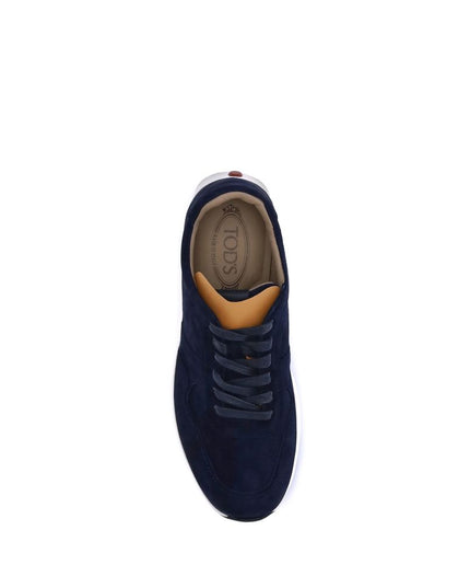 Tod's Blue Calf Leather Bos Taurus Low Top Sneakers