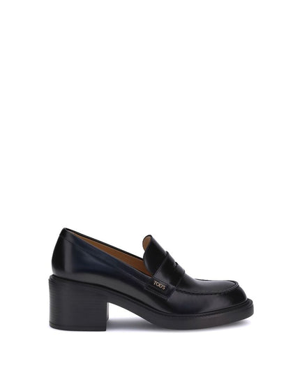 Tod's Black Calf Leather Bos Taurus Platform Loafers