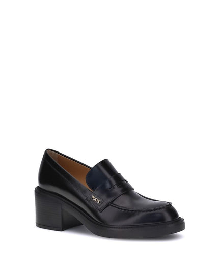 Tod's Black Calf Leather Bos Taurus Platform Loafers