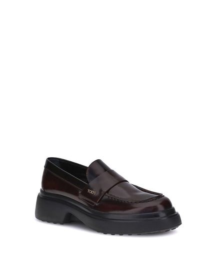 Tod's Brown Rubber Platform Loafers