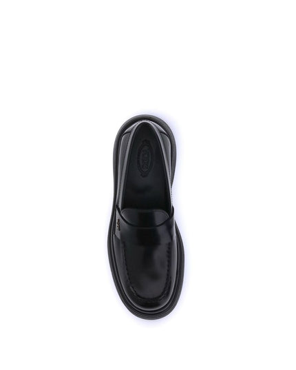 Tod's Black Rubber Platform Loafers