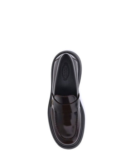 Tod's Brown Rubber Platform Loafers