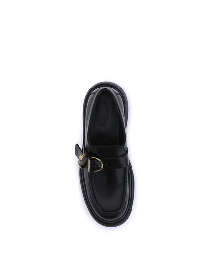 Tod's Black Rubber Platform Loafers