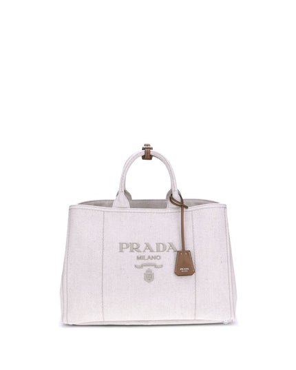 Prada Cream Cotton Shoulder Bag