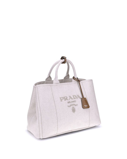 Prada Cream Cotton Shoulder Bag