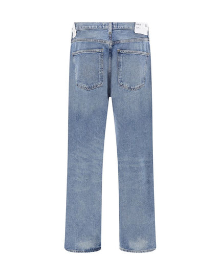 Agolde Light Blue Cotton Straight-Leg Jeans