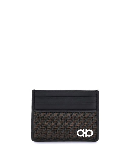 Ferragamo Black Calf Leather Bos Taurus Wallet