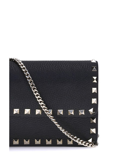 Valentino Garavani Black Calf Leather Bos Taurus Clutch Bag