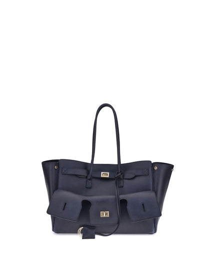 Balenciaga Blue Calf Leather Bos Taurus Shoulder Bag