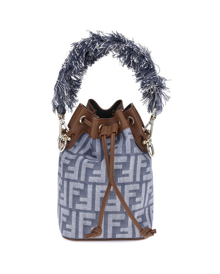 Fendi Light Blue Cotton Shoulder Bag