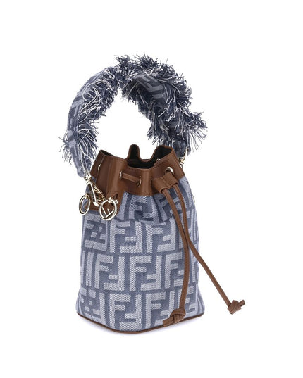 Fendi Light Blue Cotton Shoulder Bag