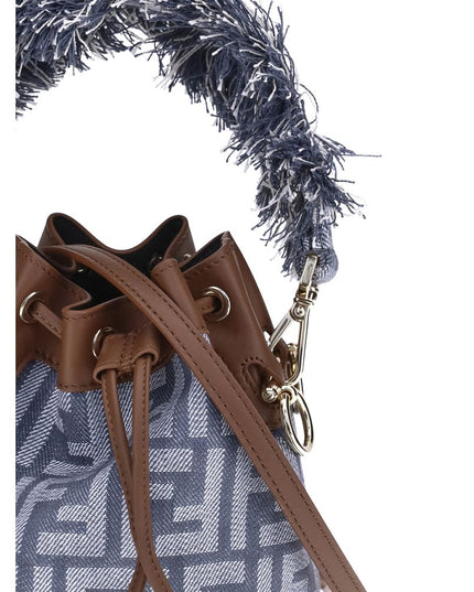 Fendi Light Blue Cotton Shoulder Bag