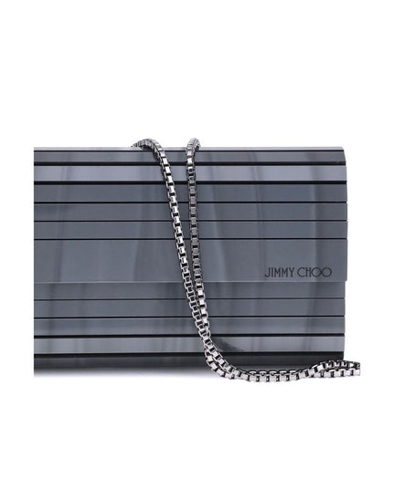 Jimmy Choo Gray Marabou Clutch Bag