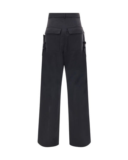 Rick Owens Black Wool Cargo Pants