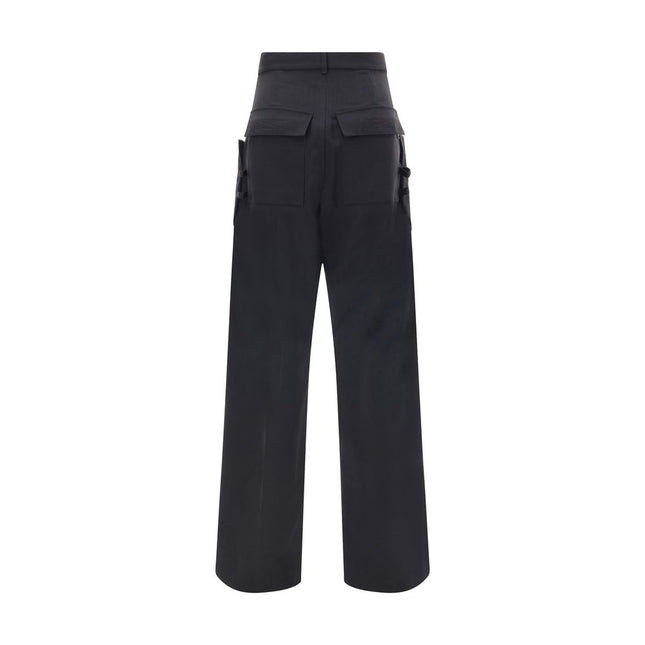 Rick Owens Black Wool Cargo Pants