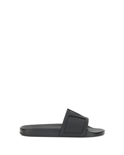 Valentino Garavani Black Rubber Sandals